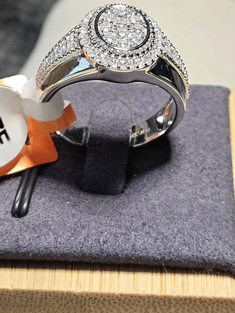 NWT Men’s Moissanite Oval Cluster Ring 925 Sterling Silver Size 10